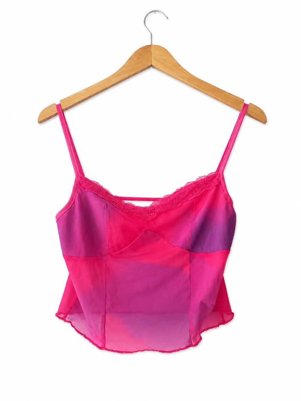 Solado Pink Ombre Sheer Mesh Cami Corset Top Size S